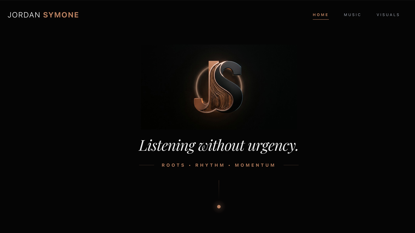 Jordan Symone website homepage preview