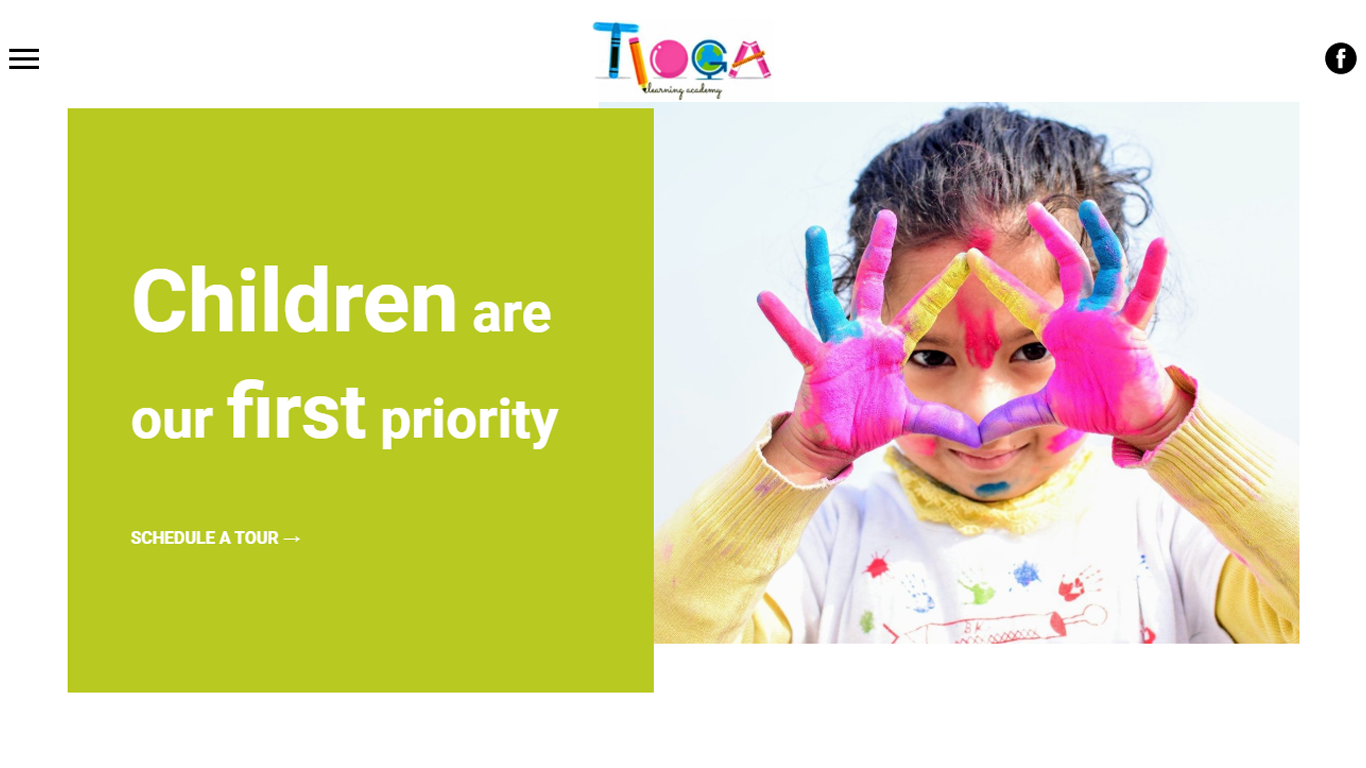 Tioga Learning Academy website homepage preview